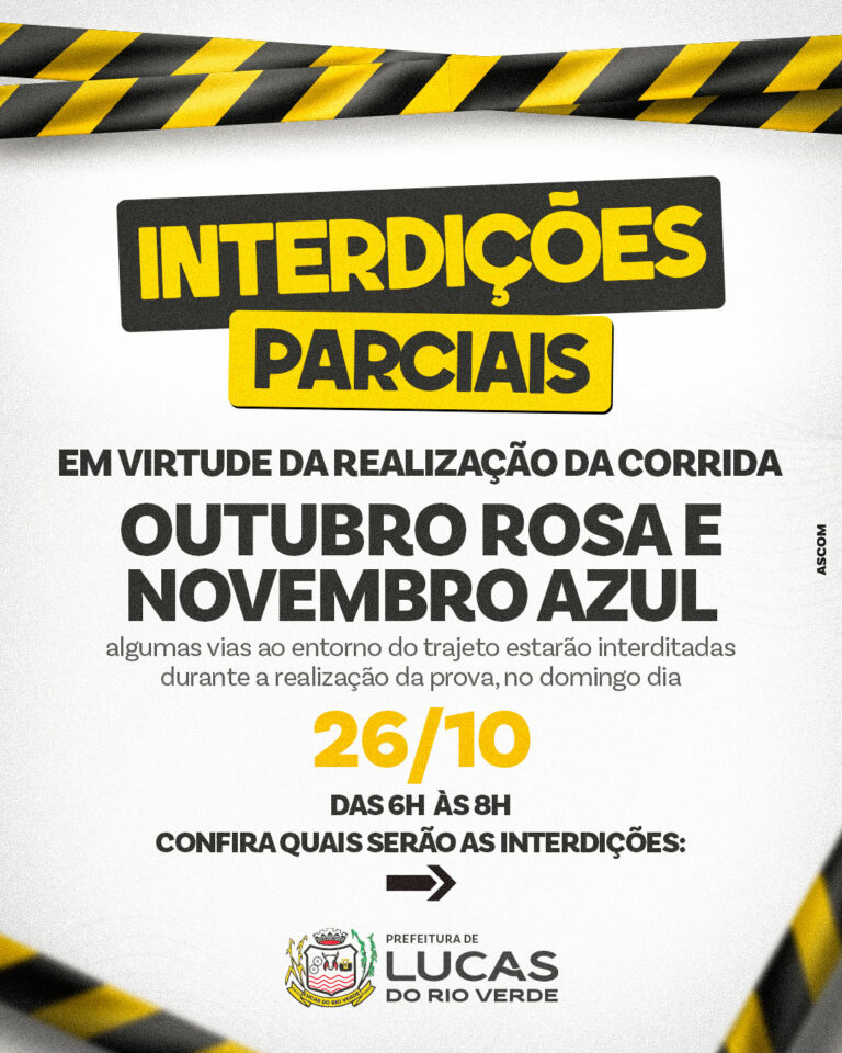 ATENÇÃO, MOTORISTAS: INTERDIÇÕES NO TRÂNSITO NESTE DOMINGO! 

Neste domingo, Lu…