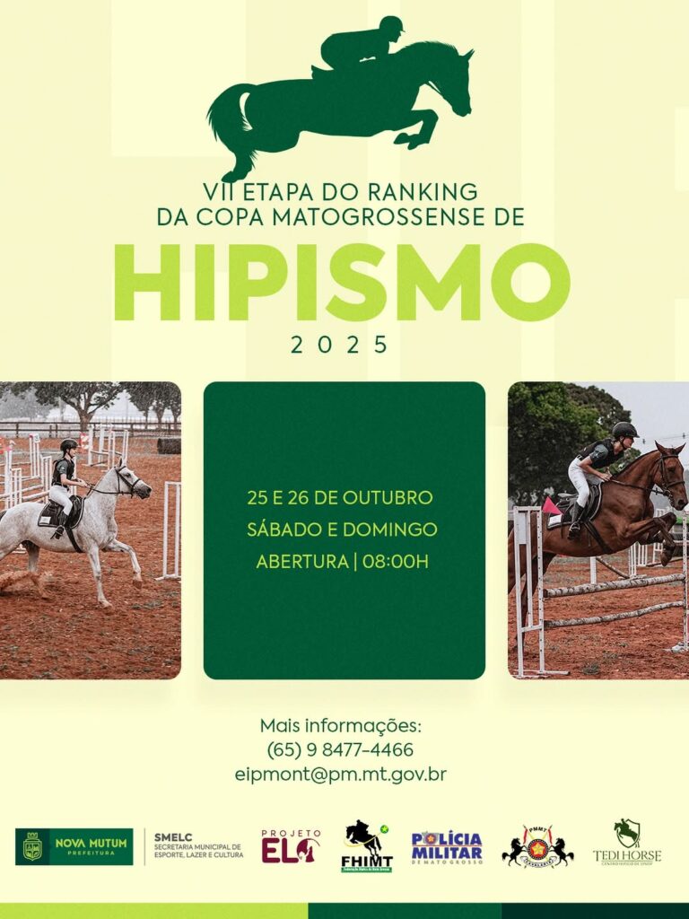VII ETAPA DO RANKING DA COPA MATOGROSSENSE DE HIPISMO

 Dias: 25 e 26 de outubr…