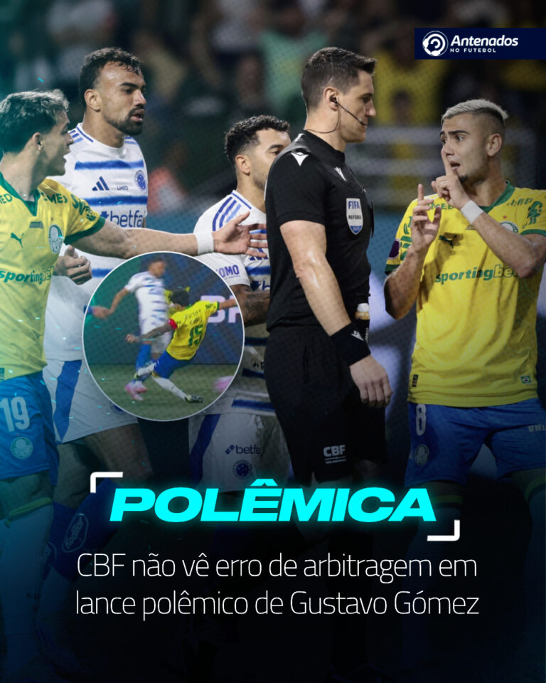 A CBF não viu erro no lance entre Gustavo Gómez e Wanderson, avaliando como uma …