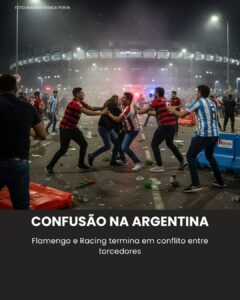 TENSÃO NA ARGENTINA! Torcedores de Flamengo e Racing se envolvem em confusão e…..