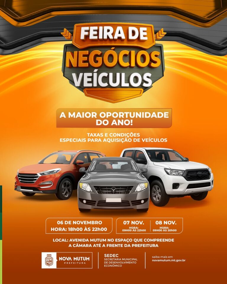 FEIRA DE NEGÓCIOS DE VEÍCULOS
A MAIOR OPORTUNIDADE DO ANO ESTÁ CHEGANDO!
Três d…