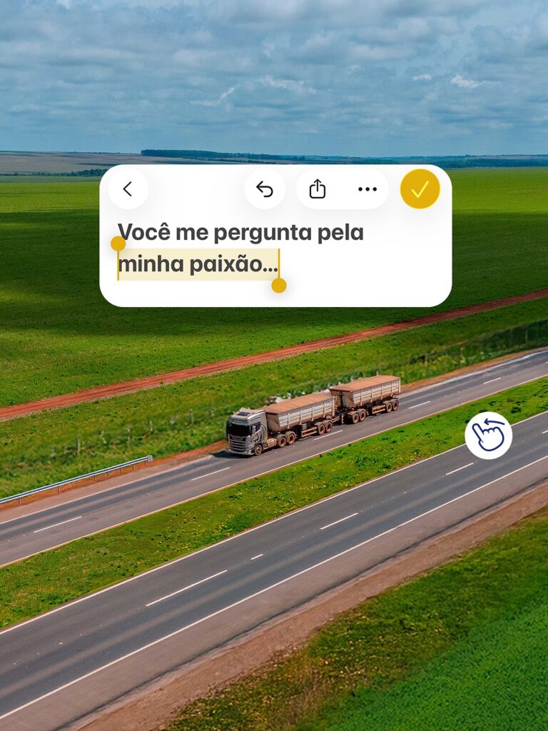 Você me pergunta pela minha paixão… 

Ela está em cada quilômetro, em cada ação,…