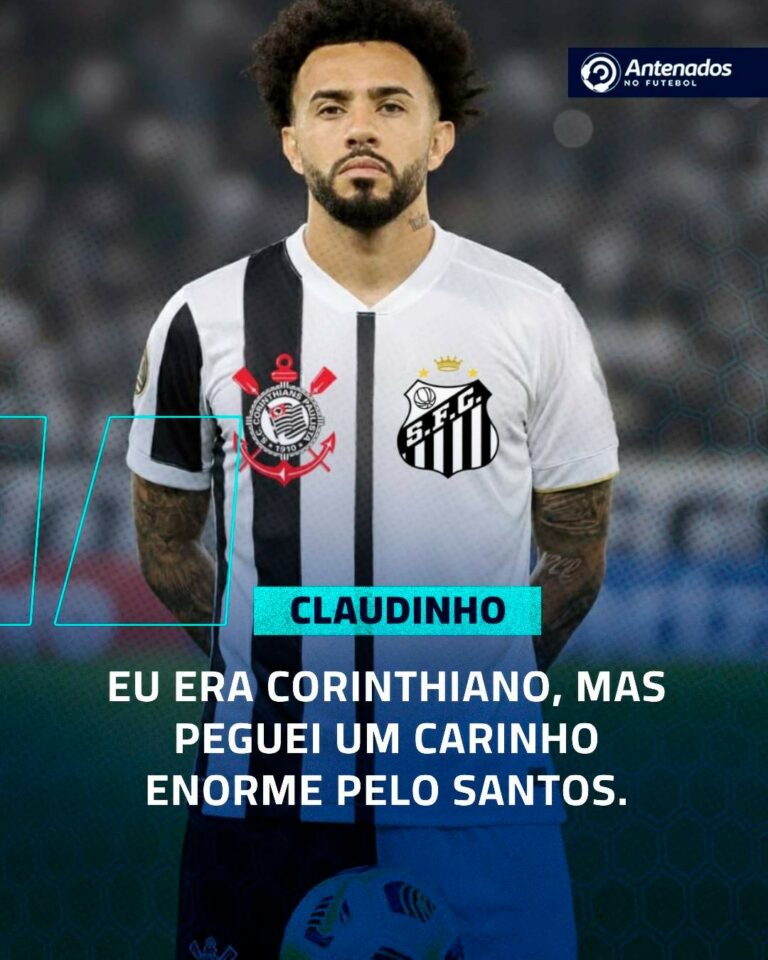 Claudinho contou que era corinthiano, mas hoje tem um carinho enorme pelo Santo…