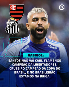 Gabigol falou as suas previsões para Santos, Flamengo e Cruzeiro no ano.