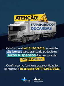Atenção, transportador de cargas!
De acordo com a Lei 13.103/2015, apenas os ei…