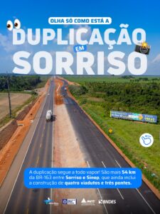 Olha só que espetáculo!  

A duplicação da BR-163 em Sorriso segue em ritmo acel…