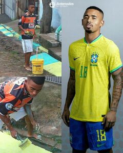 Gabriel Jesus nunca ficou fora da Copa do Mundo depois que pintou as ruas.

2&#x…