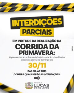 COMUNICADO DE TRÂNSITO 

Neste domingo, devido à Corrida da Primavera, teremos …