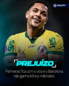 Barcelona deixará de receber um bônus de um milhão de euros, estipulado na trans…