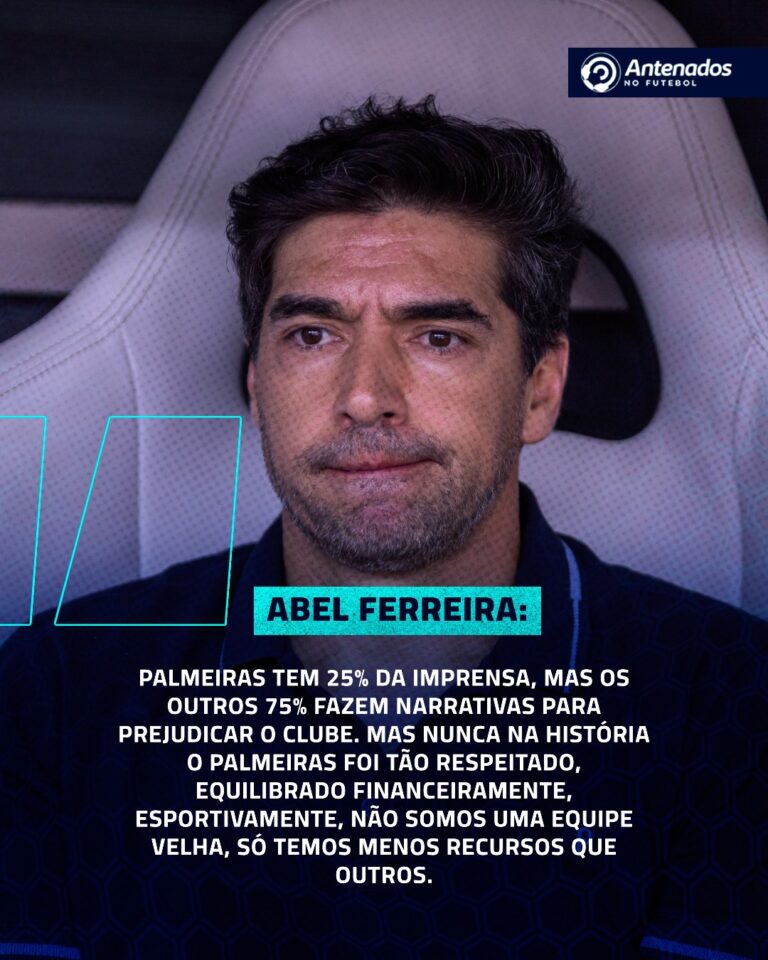 ABEL FERREIRA DISPARA!

O treinador do Palmeiras voltou a falar forte sobre o a…