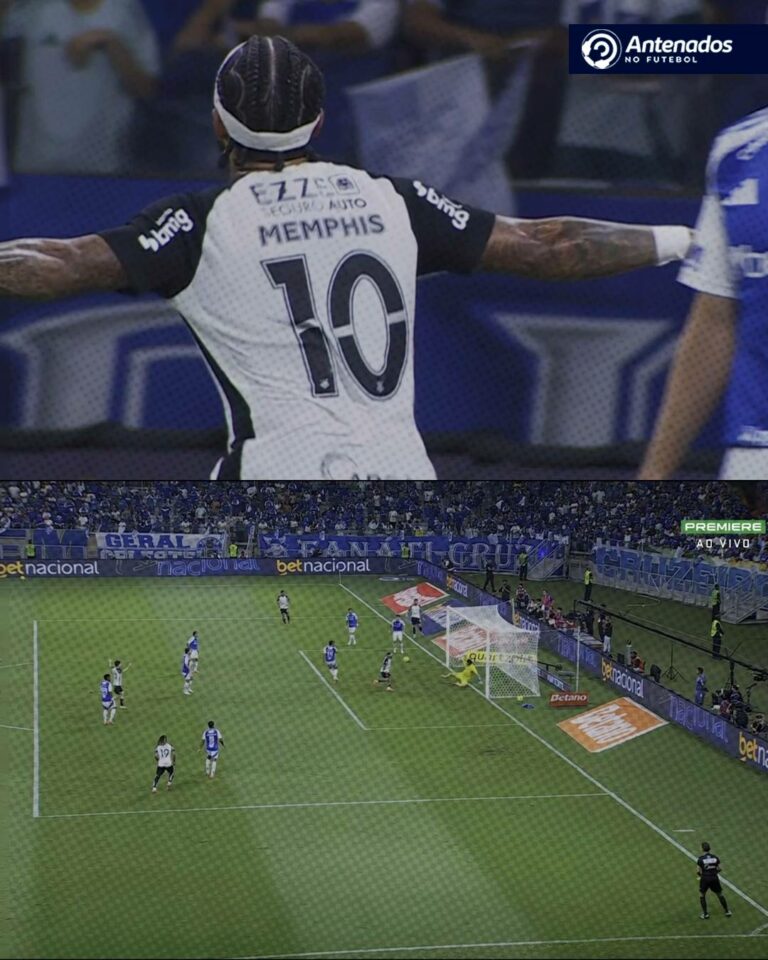 CORINTHIANS NA FRENTE! Memphis abriu o placar para o Timão contra o Cruzeiro.