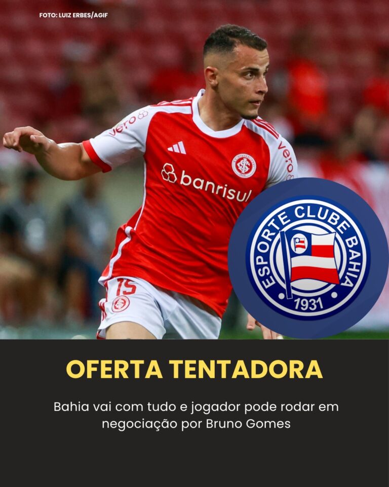 Proposta agressiva do Bahia por Bruno Gomes surpreende e Inter…Ver mais