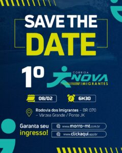 Save the date!

A 1ª Corrida Nova Imigrantes já tem data marcada:
 08 de fevere…