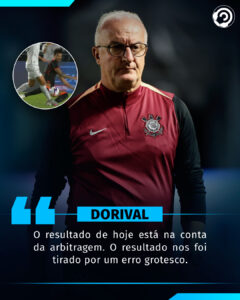 Dorival Júnior critica arbitragem após empate contra o Santos.