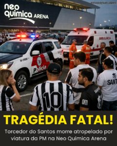 LUTO! Torcedor do Santos foi atropelado enquanto tentava se ‘esconder’ da chuva…