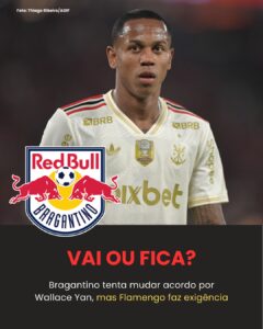 VAI MELAR? Negociação entre Bragantino e Flamengo por Wallace Yan trava após… …