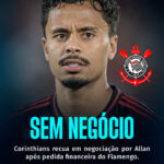O Corinthians desistiu da negociação por Allan após o Flamengo exigir uma taxa p…
