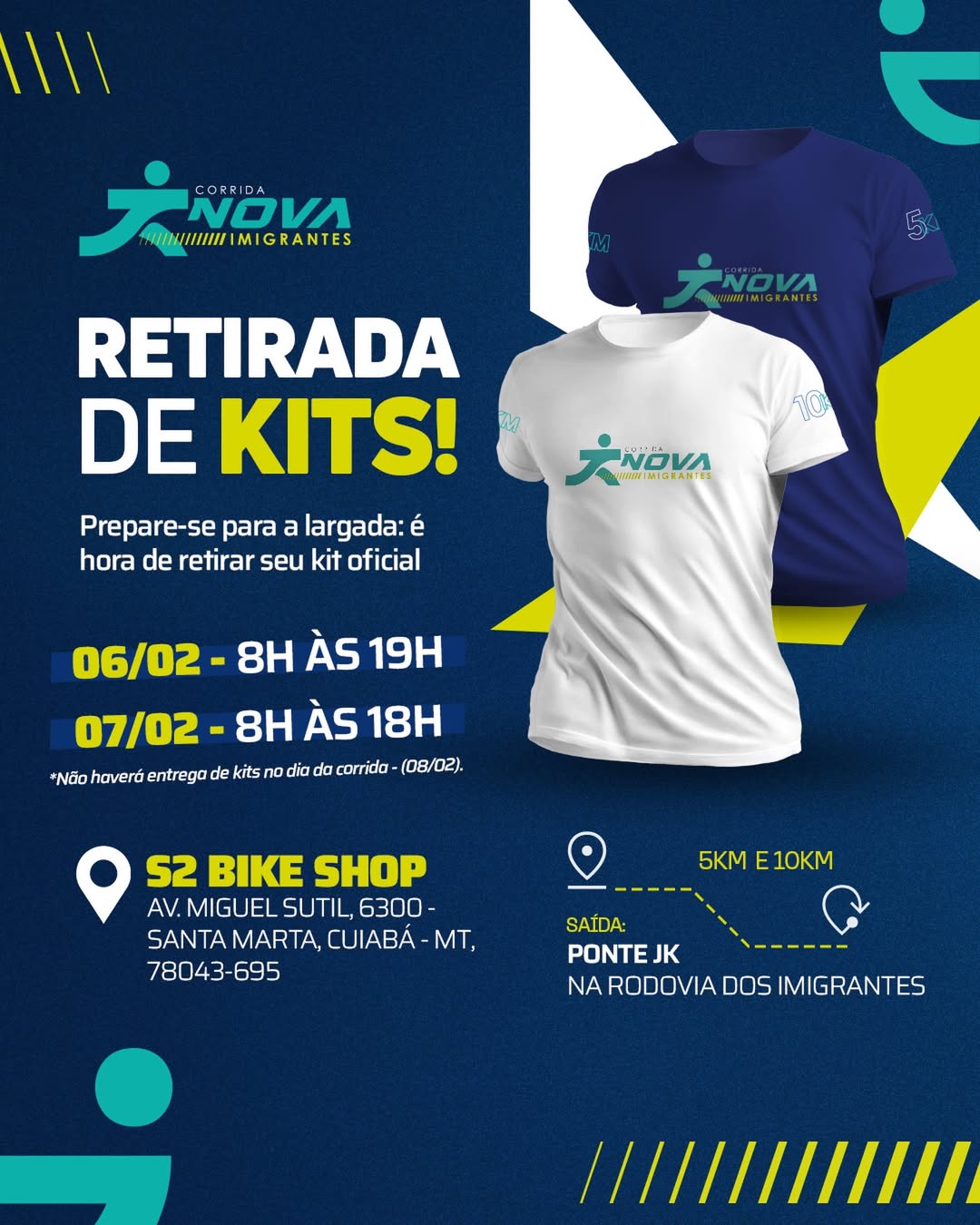 Partiu dar o primeiro passo rumo à largada 

A retirada de kits da Corrida Nova …
