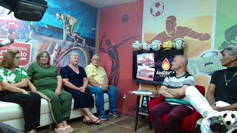 PRIMEIRO TEMPO FALANDO DE ESPORTES E DE ALMOÇO COM O PESSOAL DO CLUBE ALEGRIA DE…