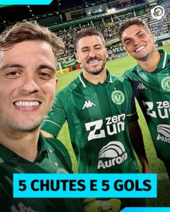 HISTÓRICO!  Chapecoense deu 5 chutes no Brasileirão e fez 5 gols.