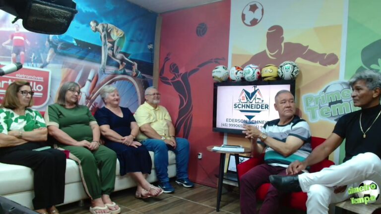PRIMEIRO TEMPO FALANDO DE ESPORTES E DE ALMOÇO COM O PESSOAL DO CLUBE ALEGRIA DE…
