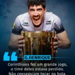 INJUSTIÇA!  Gustavo Henrique não concordou com a vitória do Palmeiras.