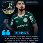 Flaco López justifica chute na bandeirinha de escanteio do Corinthians.