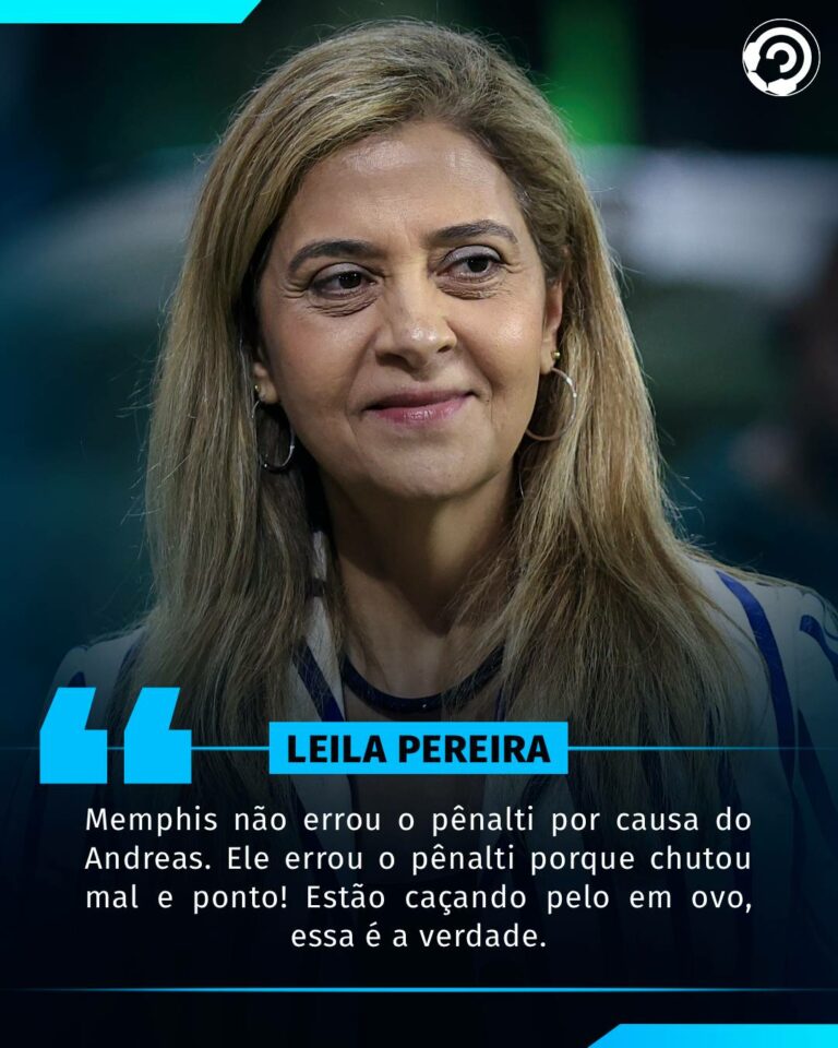Leila Pereira defende Andreas, do Palmeiras, em pênalti perdido por Memphis.