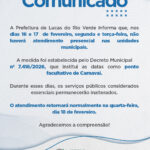 COMUNICADO IMPORTANTE

A Prefeitura de Lucas do Rio Verde informa que, devido a…