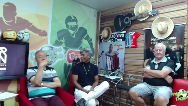 PRIMEIRO TEMPO FALANDO DE ESPORTES E DE ALMOÇO COM O PESSOAL DO CLUBE ALEGRIA DE…