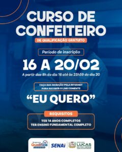 Curso GRATUITO de Confeiteiro: Inscrições Abertas e 100% On-line!

O Qualifica …