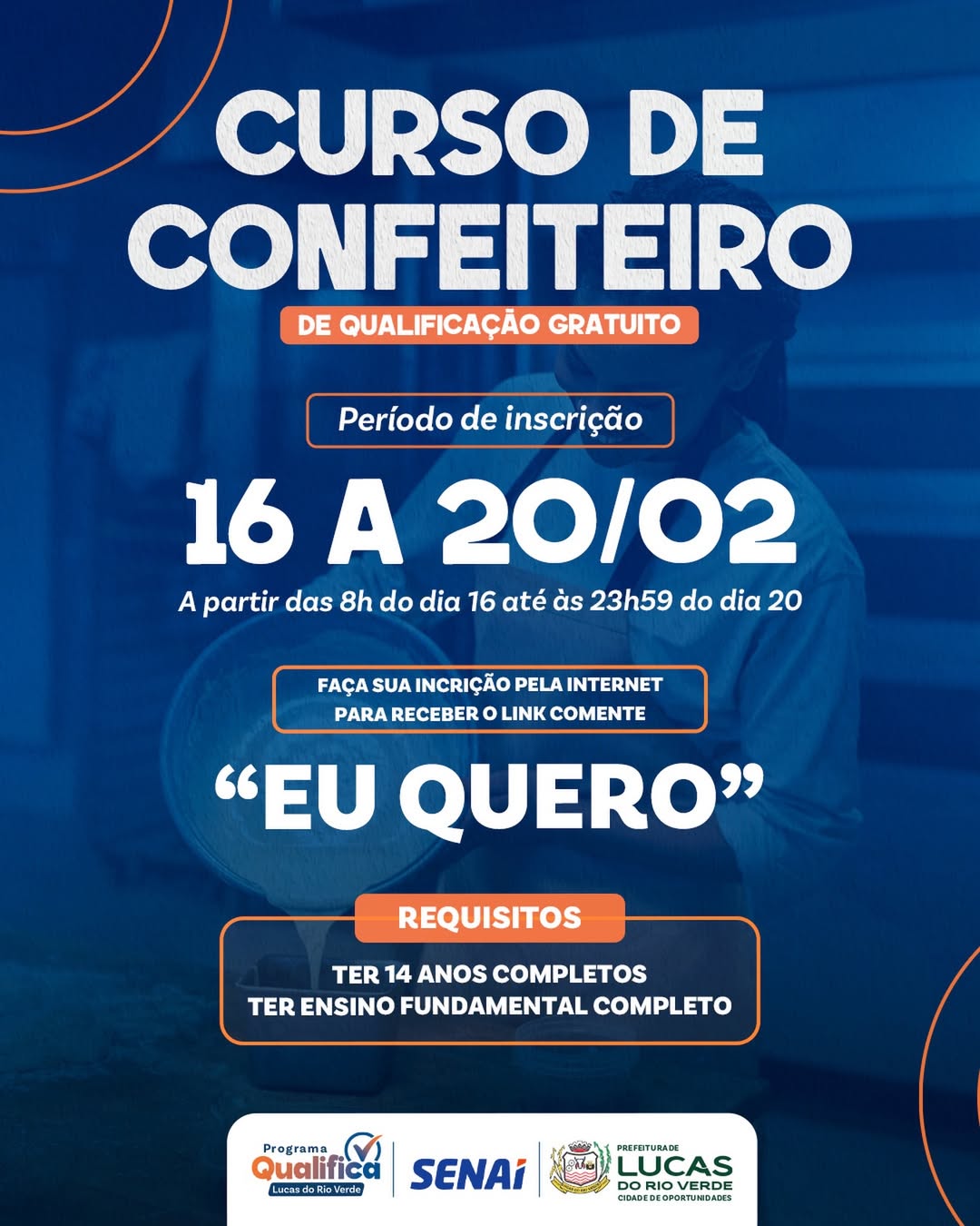 Curso GRATUITO de Confeiteiro: Inscrições Abertas e 100% On-line!

O Qualifica …
