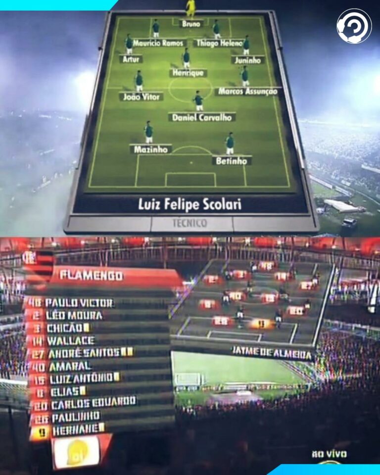Escalações de Palmeiras 2012 e Flamengo 2013, ambos campeões da Copa do Brasil d…