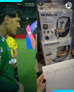 Após fazer o “pedido” no cara ou coroa, Gustavo Gómez, do Palmeiras, recebeu de …