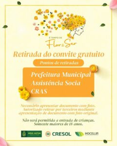 É TEMPO DE FLOR & SER 
A retirada do convite gratuito já começou! 

 Pontos de …