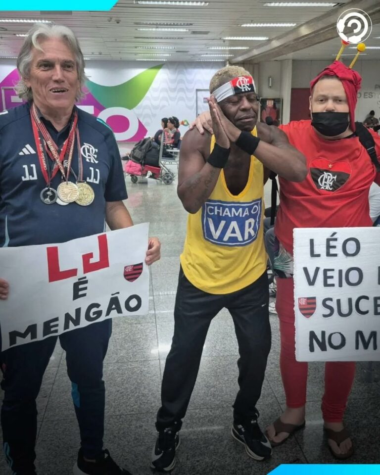 Torcedores icônicos do Flamengo estão no Aeroporto a espera do novo técnico Léo…