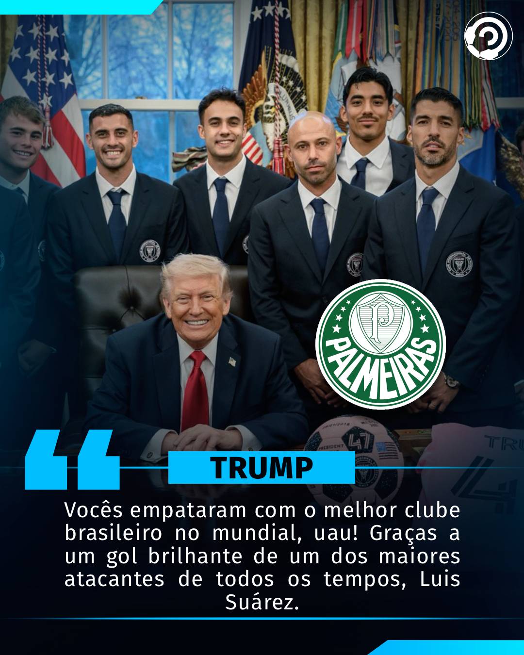 “MELHOR CLUBE DO BRASIL” O presidente dos Estados Unidos encheu o Verdão de mora…