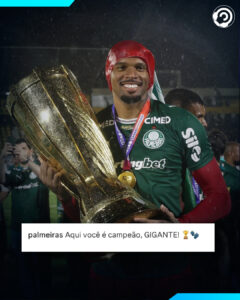 O Palmeiras comemorou o primeiro título da carreira do goleiro Carlos Miguel, q…