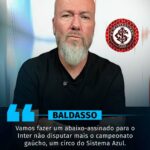 IH RAPAZ!  Baldasso ficou revoltado com a conquista do Grêmio.