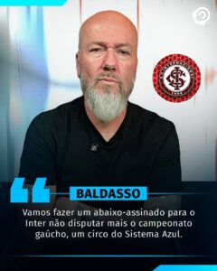 IH RAPAZ!  Baldasso ficou revoltado com a conquista do Grêmio.