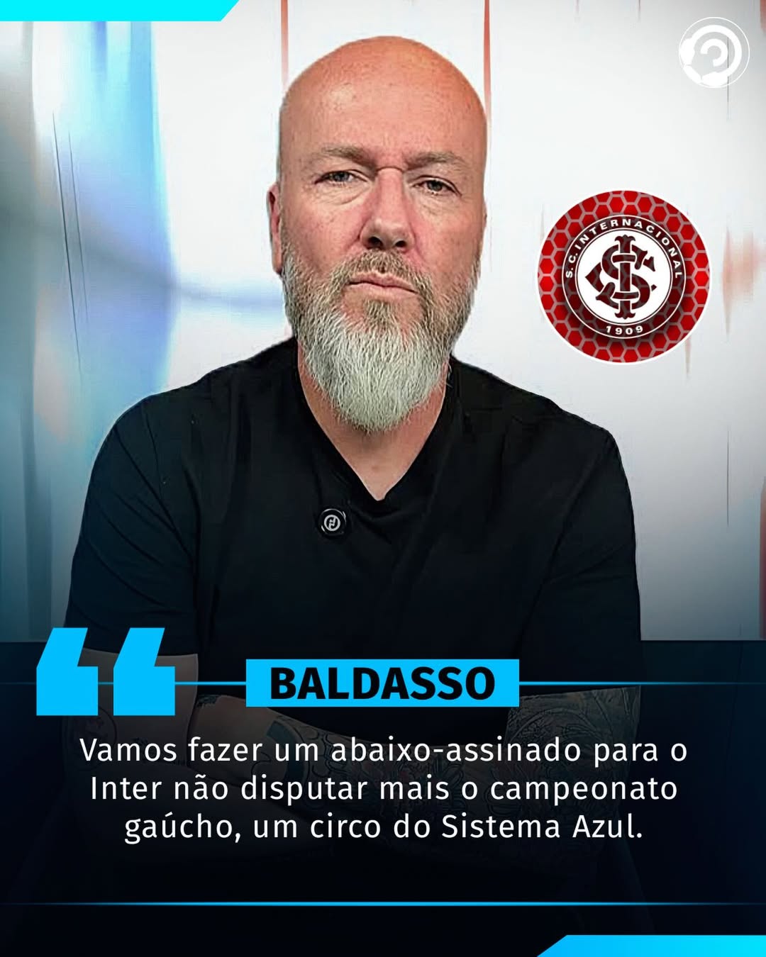 IH RAPAZ!  Baldasso ficou revoltado com a conquista do Grêmio.