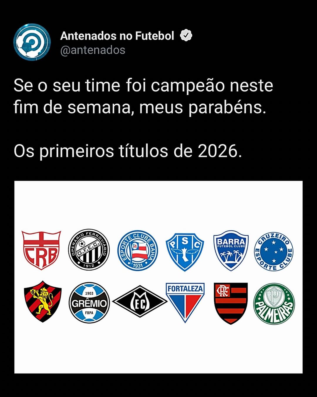 Parabéns aos vencedores