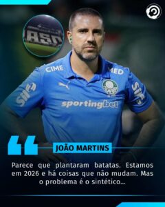 Após derrota do Palmeiras, João Martins, técnico interino do Verdão, criticou o…