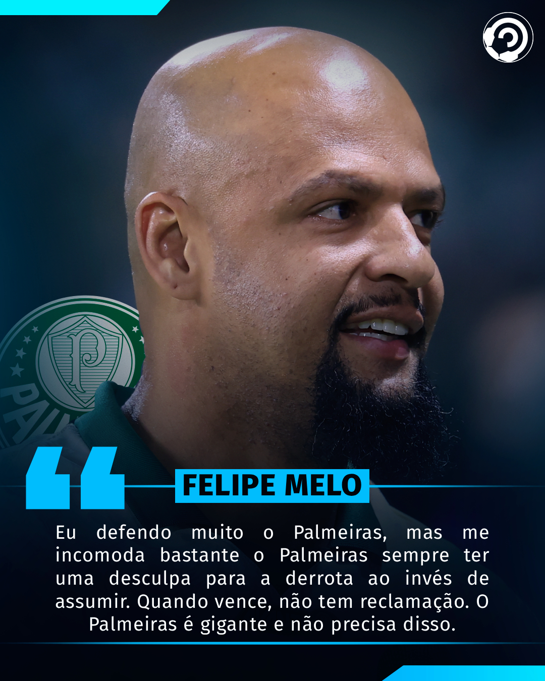 Declaração forte de Felipe Melo sobre o Palmeiras.

O ex-atleta afirmou que, ap…