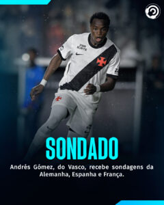 O atacante Andrés Gómez, do Vasco, tem despertado interesse de clubes do futebo…