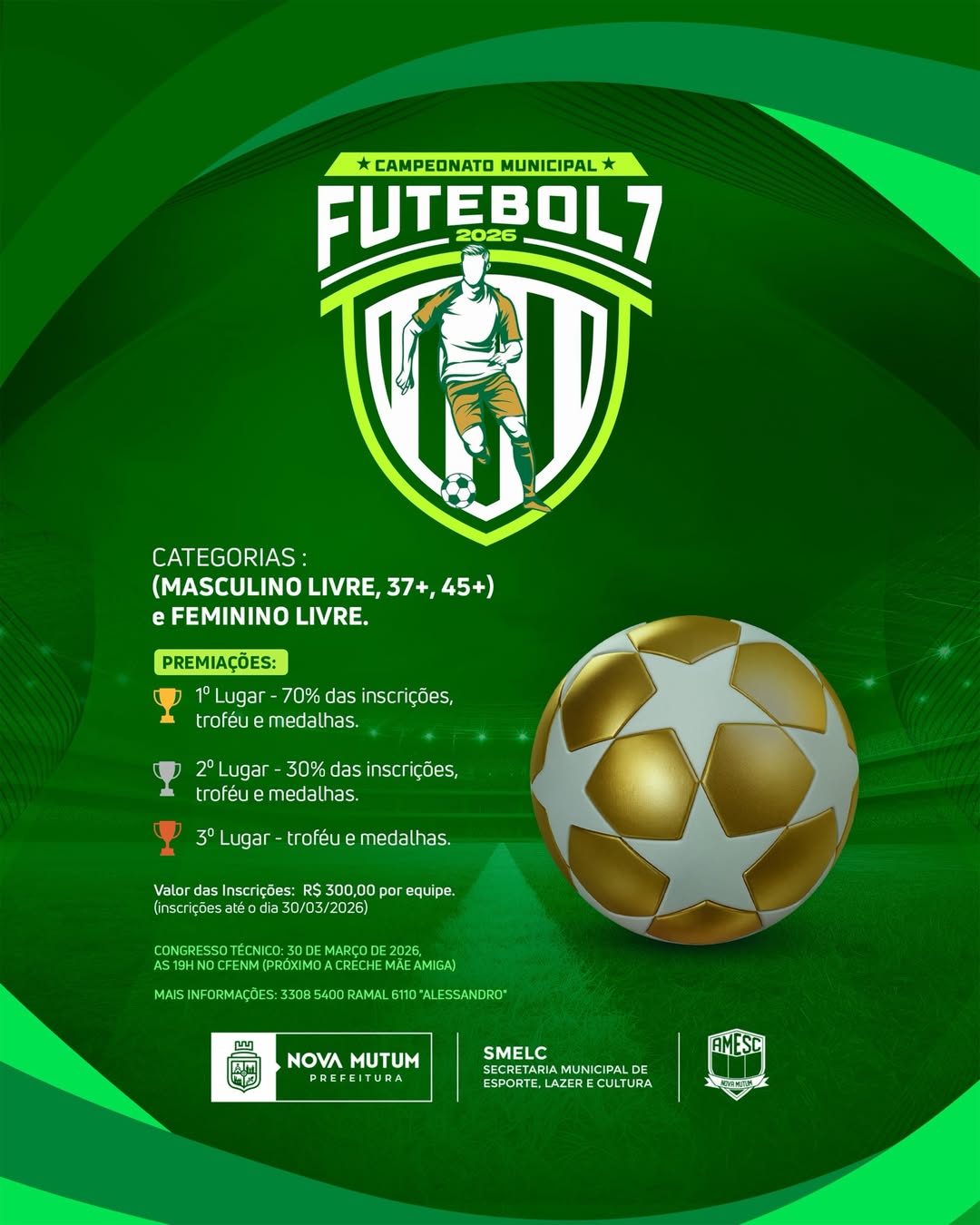 É HORA DE ENTRAR EM CAMPO! 
Estão abertas as inscrições para o Campeonato Munic…