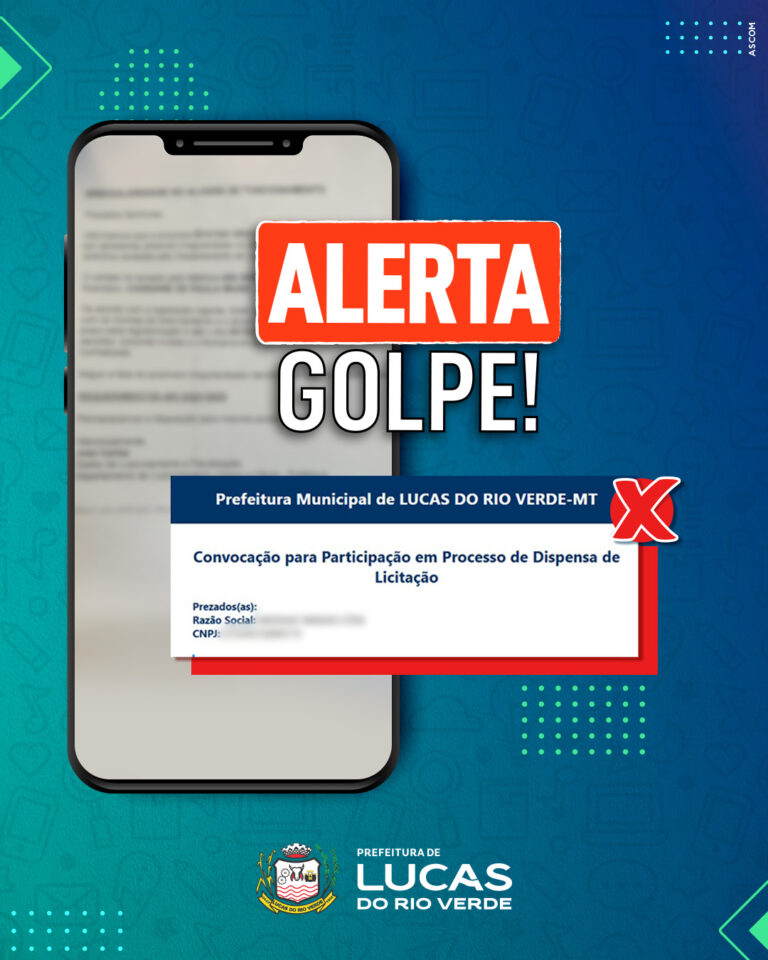 INFORMATIVO IMPORTANTE!

A Prefeitura de Lucas do Rio Verde reforça que não env…