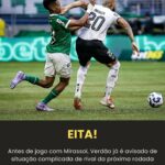 Palmeiras já sabe que o Botafogo não conta com…  Ver mais