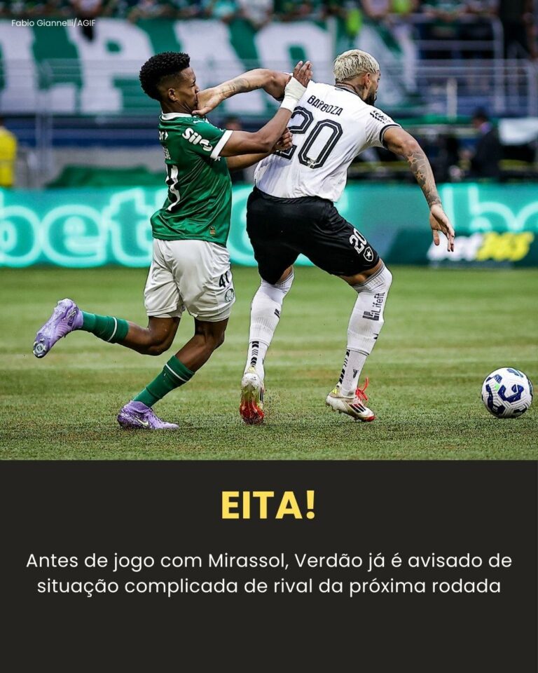 Palmeiras já sabe que o Botafogo não conta com…  Ver mais