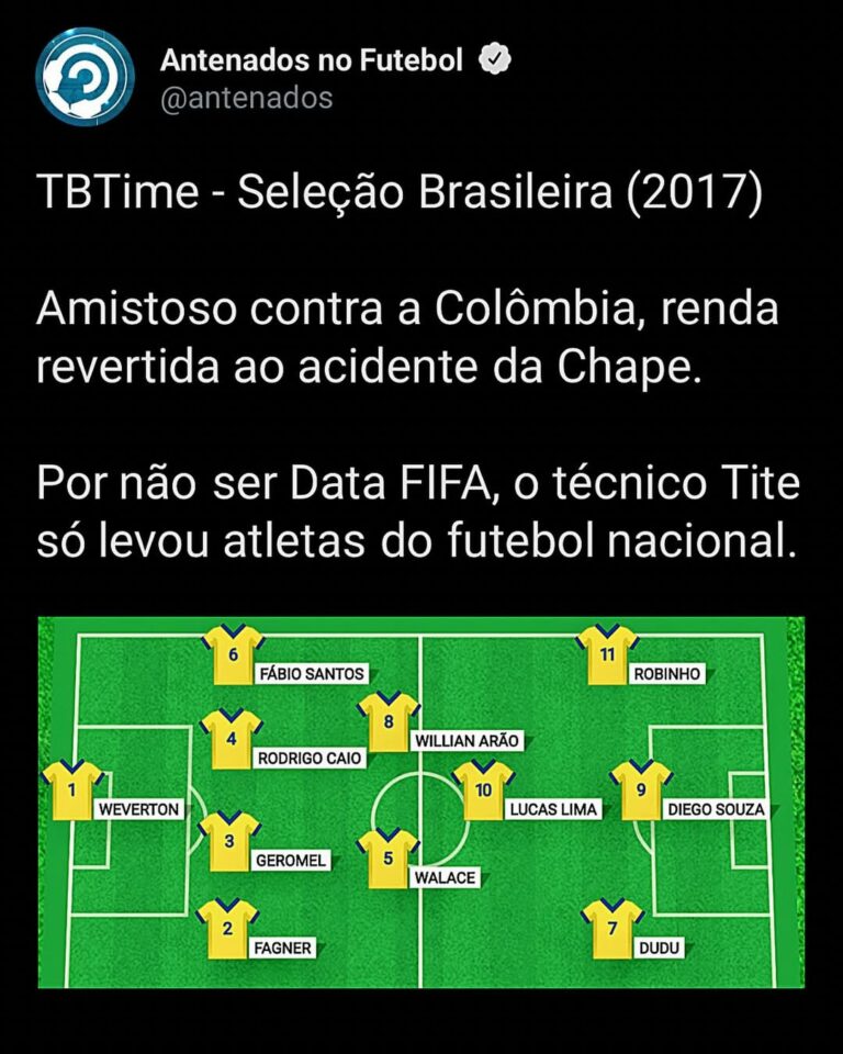 Brasil venceu a Colômbia por 1×0, no Estádio Nilton Santos, gol do Dudu.